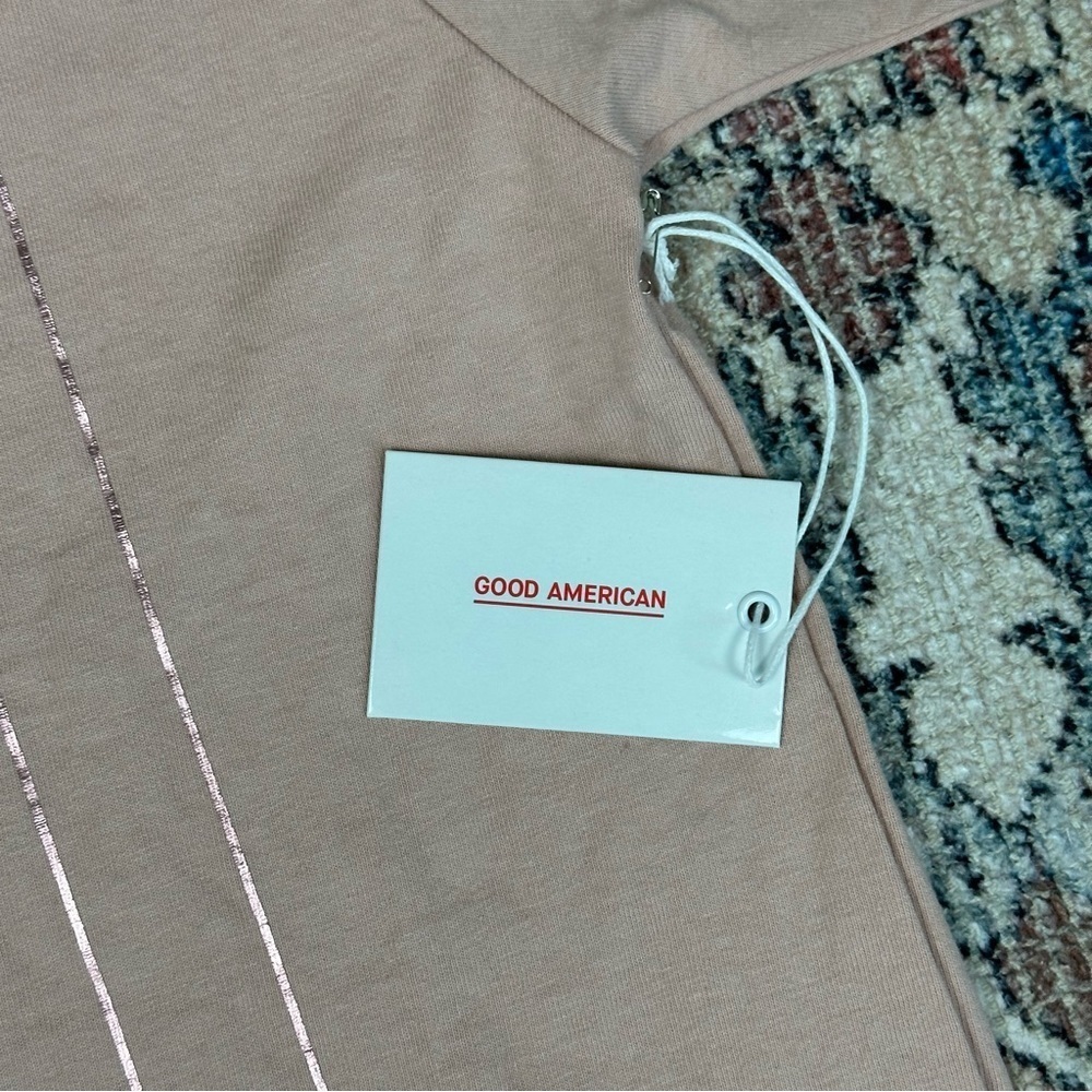 Good American Size 2 Pink T-shirt Rose Gold Medium Med NWT - Picture 3 of 9